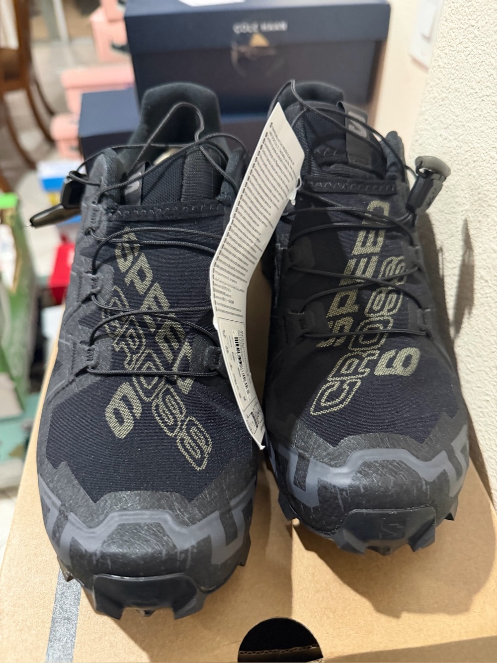 NWT Salomon Speedcross 6 Women's Trail Running Shoes Black/Black/Phantom Size 8 - Picture 1 of 4